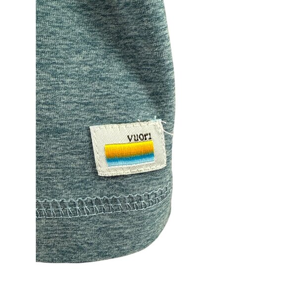 Vuori Heathered Blue Crew Neck T-Shirt M stretch athletic - Picture 2 of 5